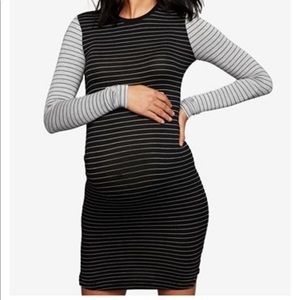 Pea and the Pod Black and Gray Maternity Dress